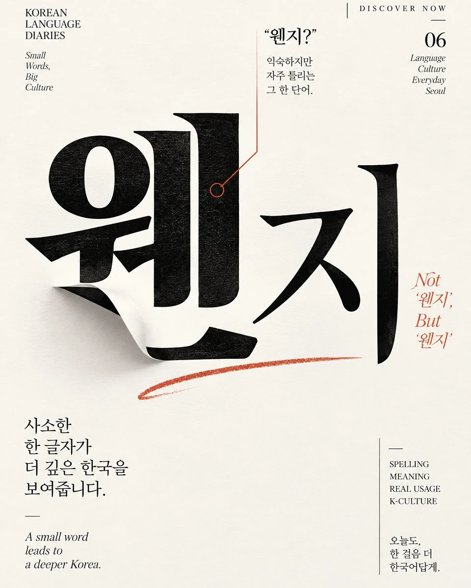 ‘웬지’가 더 익숙해 보여도, 정답은 ‘왠지’